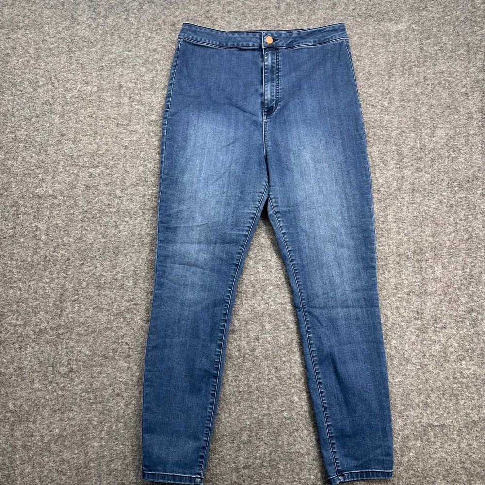 Guess Los Angeles Womens High Rise Skinny Jeans Blue Medium Wash Denim Pants